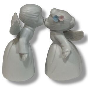 Vintage Boy & Girl Porcelain Collectible Kissing Angels Figurines from 1970’s